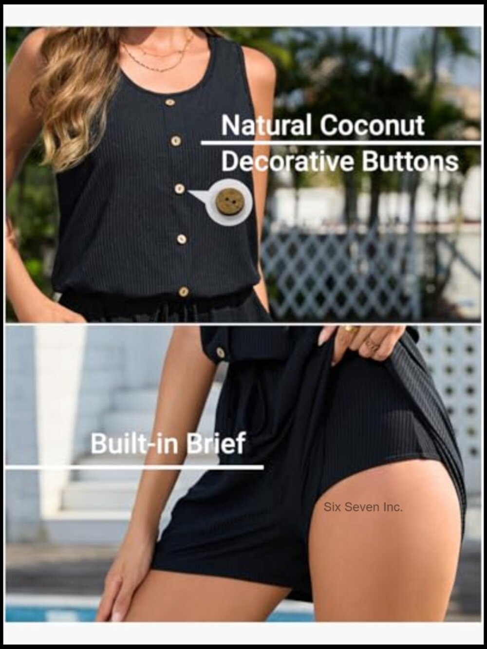 Modest One Piece Swimsuit Romper with Pockets Boyleg Bathing Suit - Picture 3 of 7